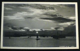 Real Photo Vintage Postcard Of Hong Kong - - Sunset