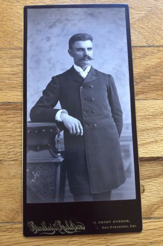 Antique Photograph Extra Large Cabinet Card Handsome Man Mustache San Francisco