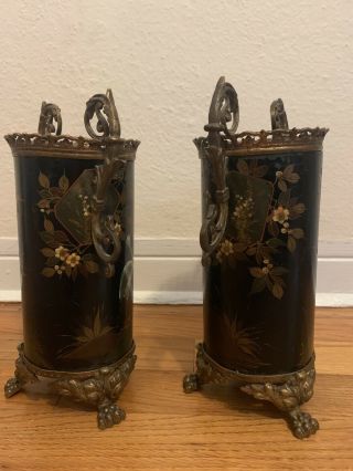 Antique French Porcelain Sevres Style Urns,  Couple.