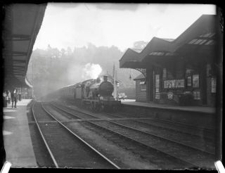 Steam Engine At Ipswich Station 1 X B&w 1/4 Glass Plate Negative 1910/20 