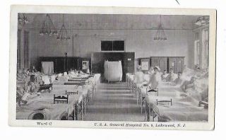 Old Postcard U.  S.  A.  General Hospital No.  9 Lakewood Nj Ward C Patients Nurse