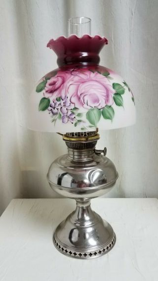 Rayo Oil Lamp With Hand Painted Shade