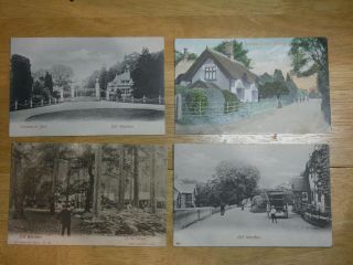 Old Warden 4 Postcards,  The Woods,  The Park,  Cottages,  Village Street View,  Beds