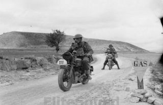 Ww2 Photo Motorcycle Despatch Riders Wearing Gas Masks In Cyprus 1942 Wwii 176