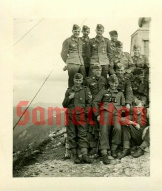 C8/2 Ww2 German Group Photo Of Wehrmacht Luftwaffe Flak Crew