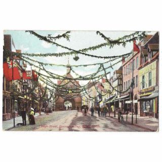 Bridgnorth High Street Coronation Day,  Old Postcard By Foxall Unposted