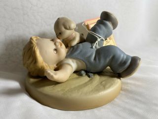 Memories of Yesterday A Kiss from Fido 1991 Porcelain Figurine Boy w Dog Puppy 2