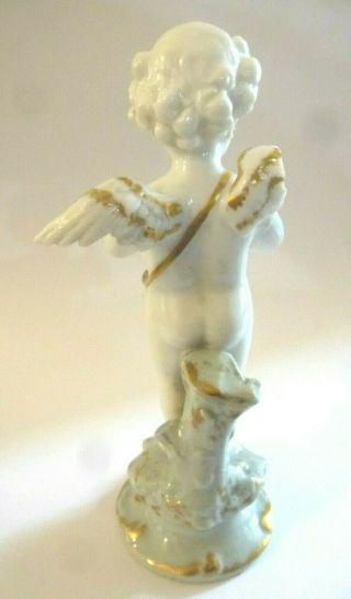 Antique Meissen Porcelain Figure Cupid Cherub Heart Quiver Repair/restore As - is 2
