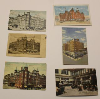 6 Vintage Postcards Terre Haute House 3 Have Postmarks 3