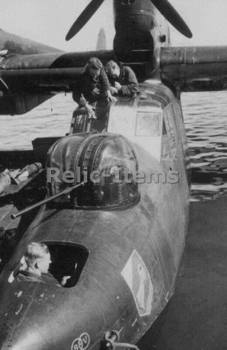 Ww2 Picture Photo Soldiers Repair And Maintenance German Seaplane 0185