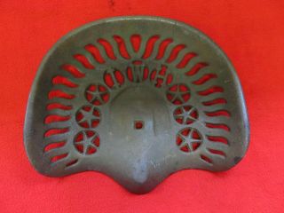 Vintage Antique Cast Iron Tractor Seat With I W H And Stars