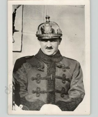 Francisco Franco Wears German Helmet,  Spanish Civil War Vintage 1936 Press Photo
