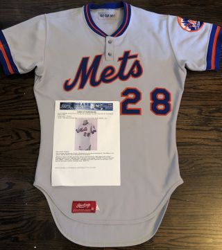 Vintage York Mets Game Worn 1980 Mike Bomback Jersey Rare Syle With Loa