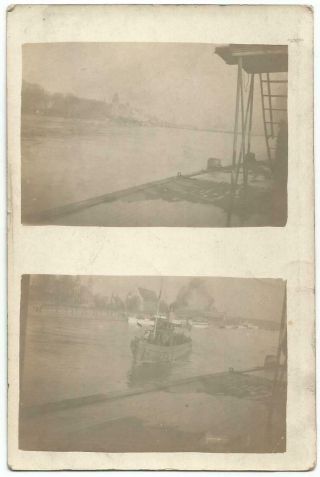 Ww1 World War 1 France Port Of Bassens Docks Rppc Real Photo Postcard C.  1918
