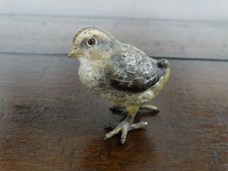 Antique Miniature Austrian Cold Painted Bronze Bird Signed Fine Detail Bergmann