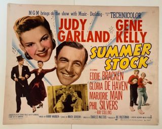 Judy Garland Gene Kelly Vintage Half Sheet Poster Rare Unrestored 1950