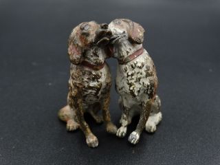 Antique Miniature Austrian Cold Painted Bronze Dogs Springer Spaniels