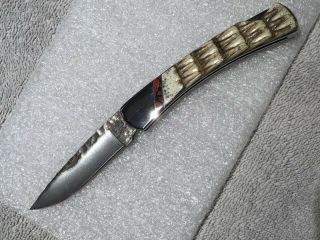 Buck Knife 503 - Vintage Script Custom Armadillo Flint Jasper