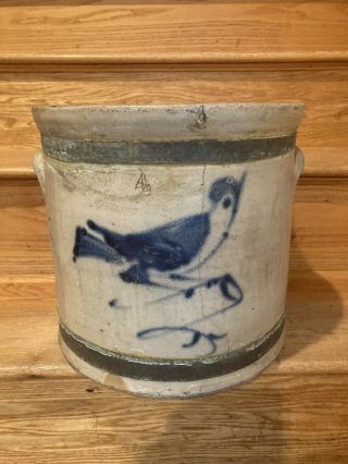 Blue Bird Decorated Stoneware 4 Gal Make - Do Repair