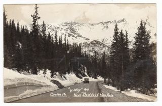 1946 Grandby Co Highway 40 Crater Snowy Berthoud Pass Old Postcard Colorado