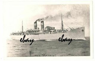 Old Greece Greek Photograph Patris Passenger Ship Postcard Size