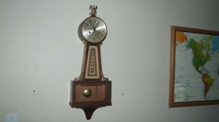 Vintage Seth Thomas Usa 8 Day Wind - Up Pendulum Banjo Chime Wall Clock No.  A - 200