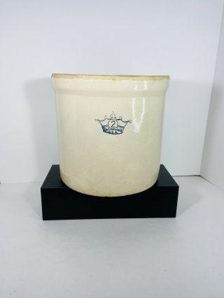 Vintage Usa Robinson Ransbottom 2 Gallon Blue Crown Crock Stoneware