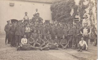 Wwi Ww1 Rppc Real Photo Postcard British Troops Soldiers Hat Badges 725