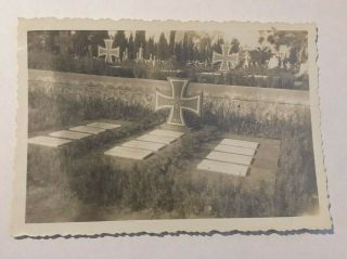 Ww2 Snapshot Photo Of A German Military Cemetery