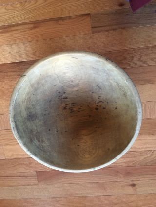 Vintage Large Wooden Bowl Primitive Antique 18 1/2 Inches 19th Century
