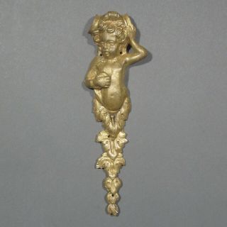 Antique French Bronze Furniture Decoration,  Angel Putti Putto Child And Snake