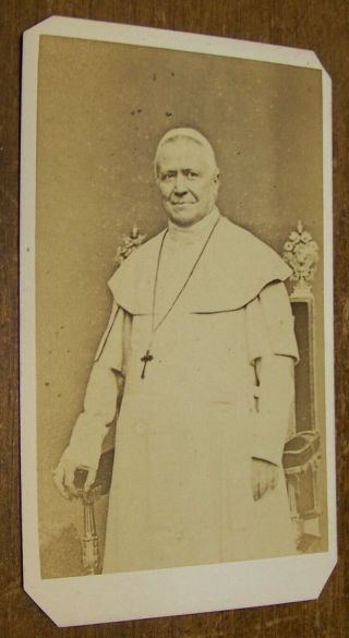 1864 Antique Pope Pius Ix Cdv Photo Catholic Sepia Toned Photograph Rome Italy