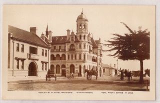 Vintage Postcard Rppc Kepler St & Hotel Mansions,  Warrnambool Victoria 1900s