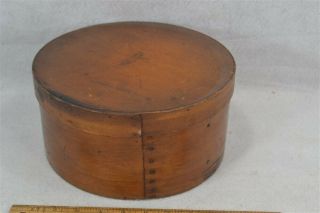 Pantry Box Bent Wood 10x5 " Round Storage Annett Troy Nh Antique Vg