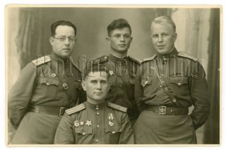 1940s Ww2 Soviet Officers Military Man Red Army Award Occupation Russian Photo