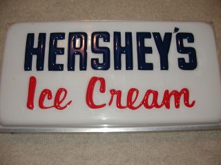 Vintage Hershey ' s Ice Cream Sign Bubble Embossed 29x15 3