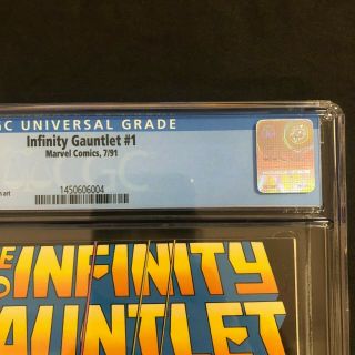 CGC 9.  6 Infinity Gauntlet KEY Thanos eliminates 1/2 the world ' s pop 3