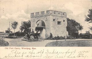 H46/ Winnipeg Manitoba Canada Postcard 1908 Old Fort Garry Building
