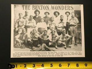 Buxton Wonders Negro League Baseball Team Photo - Vintage