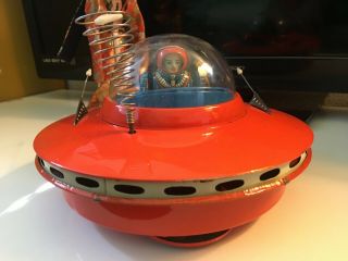 Rare Ko.  Yoshiya Flying Saucer Ufo Tin Toy From 1956 Japan Cragstan Vintage