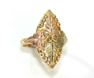 Vintage 10k Black Hills Gold Womens Ring: 3.  5 Grams - Size 5.  5