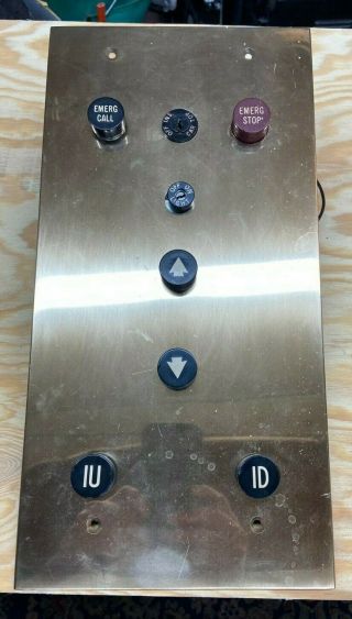 Vintage Otis Elevator Control Panel - Solid Brass