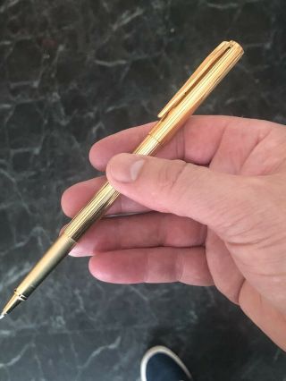 FAB VINTAGE MONT BLANC NOBLESSE ROLLERBALL G.  W.  O GOLD PLATED PINSTRIPE 2