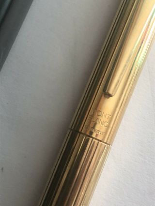 FAB VINTAGE MONT BLANC NOBLESSE ROLLERBALL G.  W.  O GOLD PLATED PINSTRIPE 3