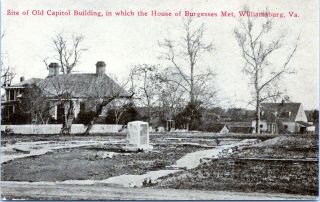 1910 Williamsburg Virginia Old Capitol Building House Of Burgess Postcard Es
