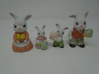 4 Homco Easter Bunny Figurines