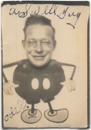 Photobooth: A Swell Guy In Mickey Mouse Cutout/arcade Photo,  1920s