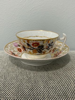 Antique 19th Century English Porcelain Imari Decorated Cup & Saucer