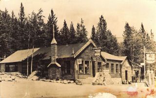 Real Photo Rppc,  Berthoud Falls Inn Ski Lodge,  Gas Station,  Co,  Old Postcard