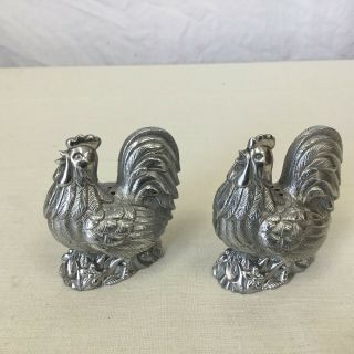 Lenox Rooster Salt and Pepper Shakers Alloy 3 